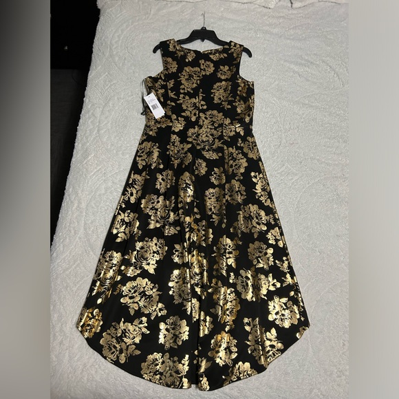 Women’s Donna Ricco gold and black dress size 12 - Picture 2 of 9